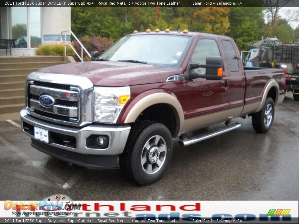 2011 Ford F250 Super Duty Lariat SuperCab 4x4 Royal Red Metallic / Adobe Two Tone Leather Photo #2