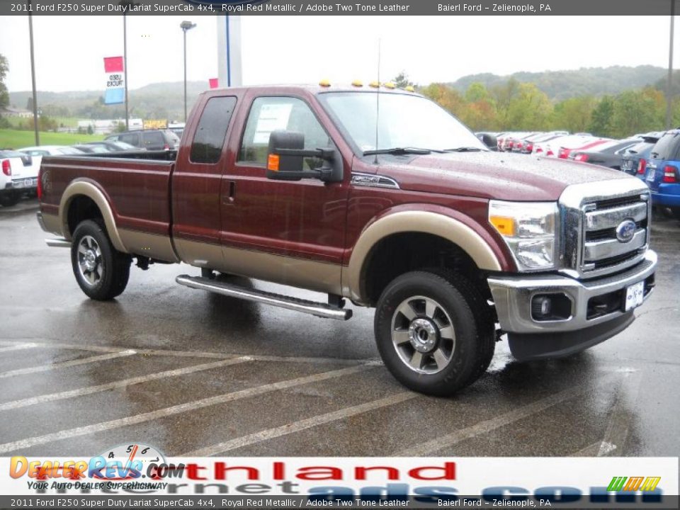 2011 Ford F250 Super Duty Lariat SuperCab 4x4 Royal Red Metallic / Adobe Two Tone Leather Photo #4