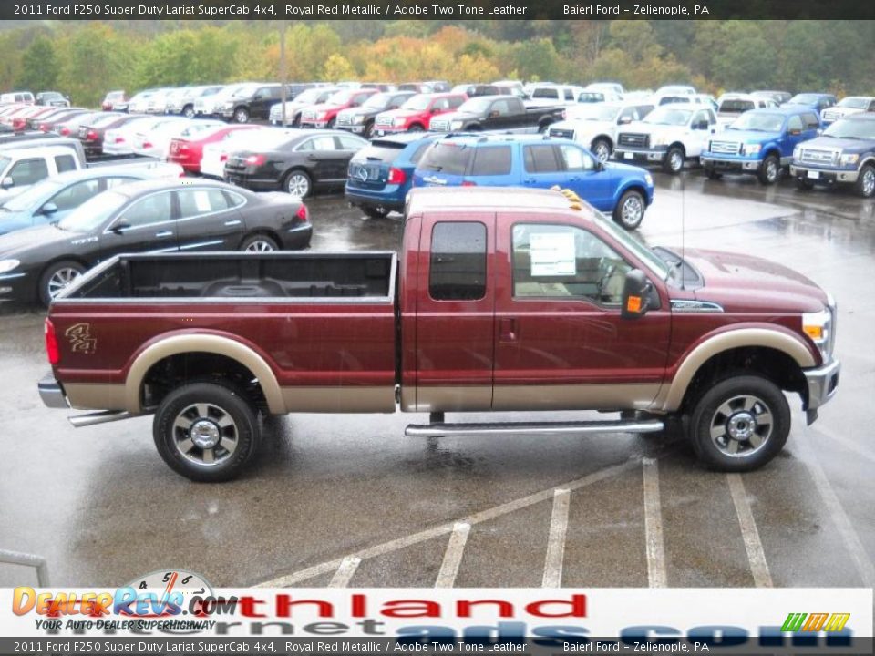 2011 Ford F250 Super Duty Lariat SuperCab 4x4 Royal Red Metallic / Adobe Two Tone Leather Photo #5