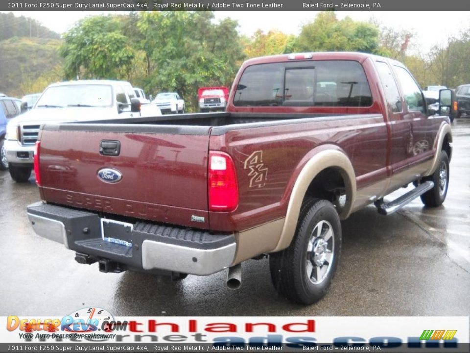 2011 Ford F250 Super Duty Lariat SuperCab 4x4 Royal Red Metallic / Adobe Two Tone Leather Photo #6
