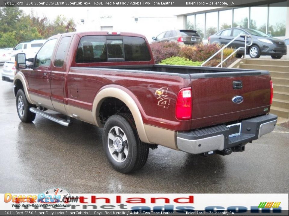 2011 Ford F250 Super Duty Lariat SuperCab 4x4 Royal Red Metallic / Adobe Two Tone Leather Photo #8