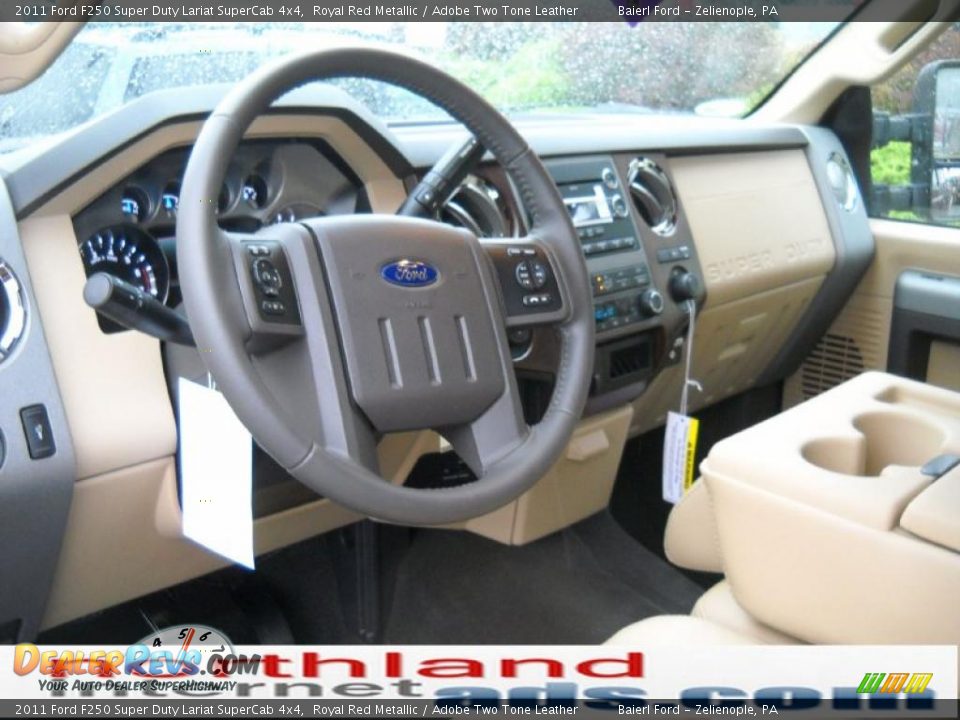 2011 Ford F250 Super Duty Lariat SuperCab 4x4 Royal Red Metallic / Adobe Two Tone Leather Photo #10