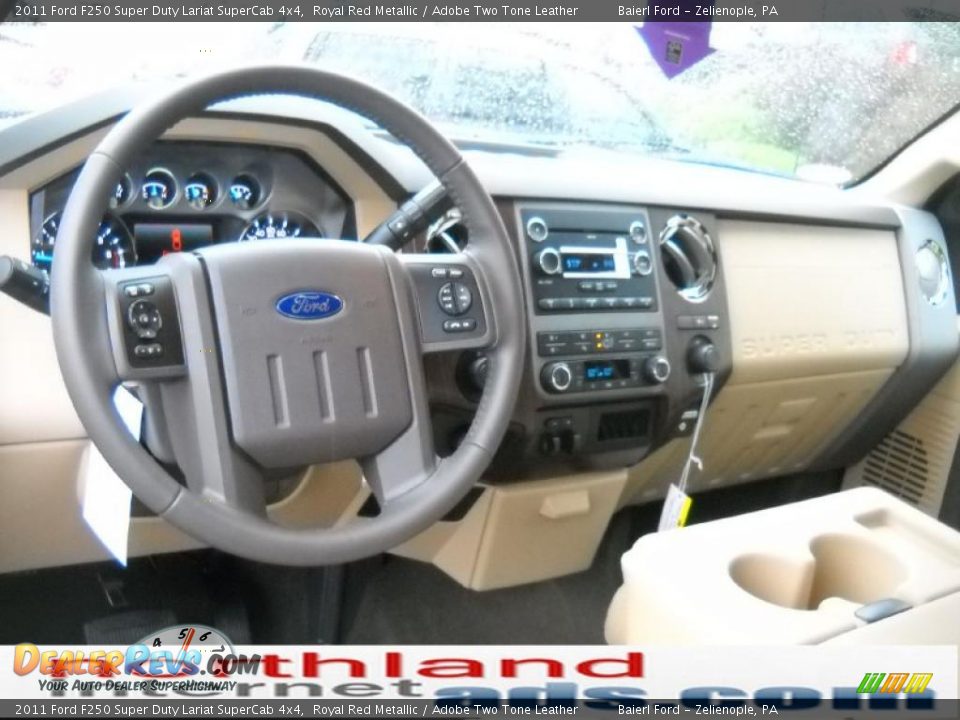 2011 Ford F250 Super Duty Lariat SuperCab 4x4 Royal Red Metallic / Adobe Two Tone Leather Photo #14
