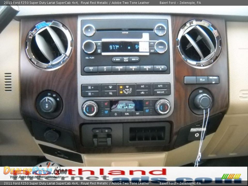 2011 Ford F250 Super Duty Lariat SuperCab 4x4 Royal Red Metallic / Adobe Two Tone Leather Photo #17