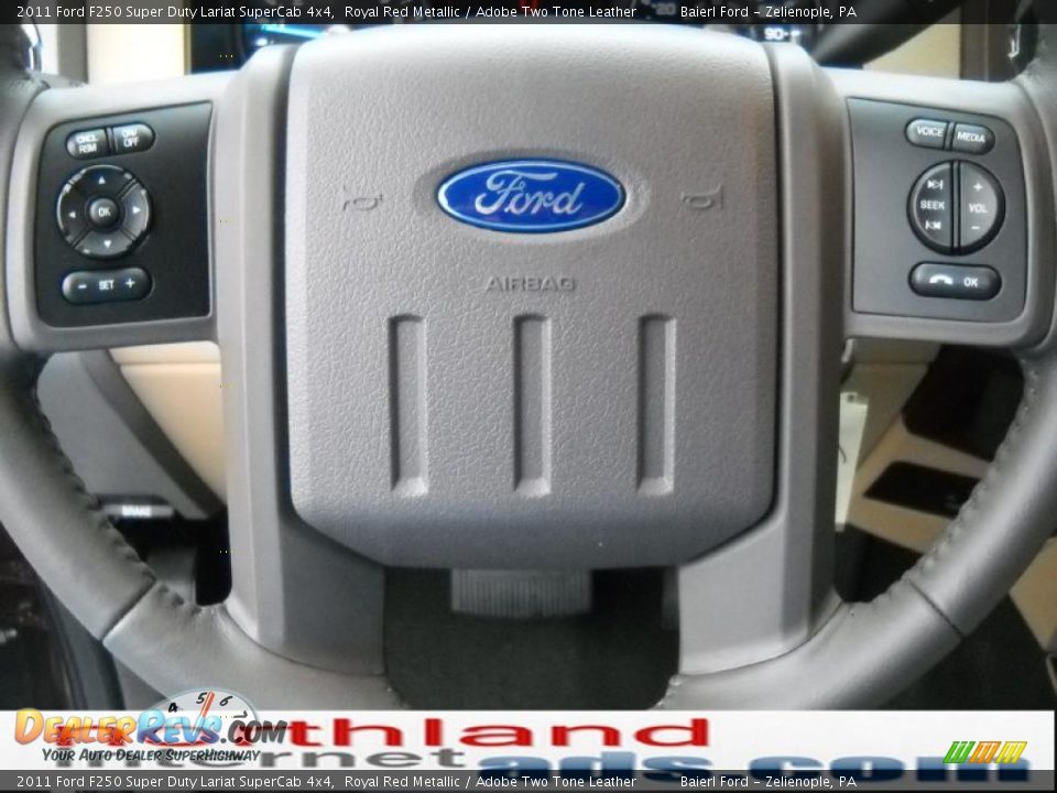 2011 Ford F250 Super Duty Lariat SuperCab 4x4 Royal Red Metallic / Adobe Two Tone Leather Photo #19