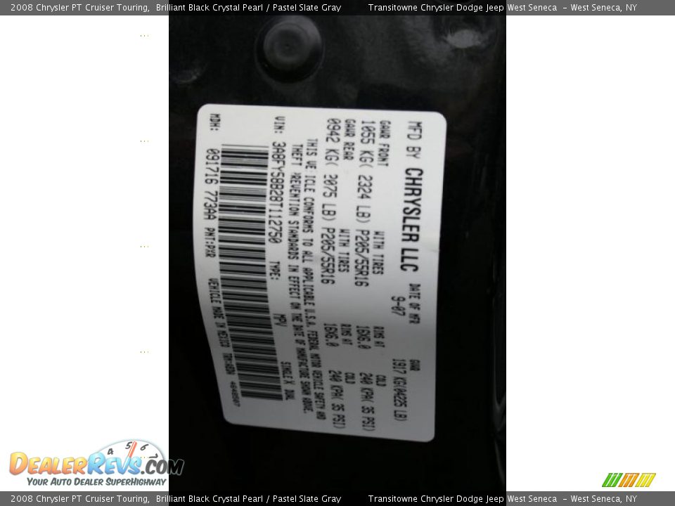 2008 Chrysler PT Cruiser Touring Brilliant Black Crystal Pearl / Pastel Slate Gray Photo #23