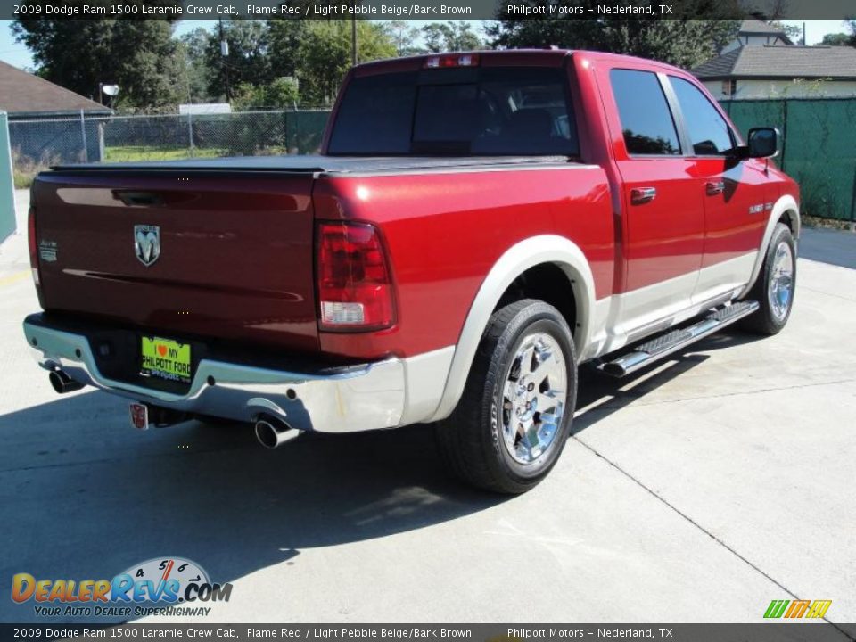2009 Dodge Ram 1500 Laramie Crew Cab Flame Red / Light Pebble Beige/Bark Brown Photo #3