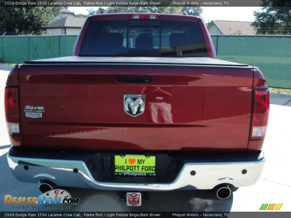 2009 Dodge Ram 1500 Laramie Crew Cab Flame Red / Light Pebble Beige/Bark Brown Photo #4