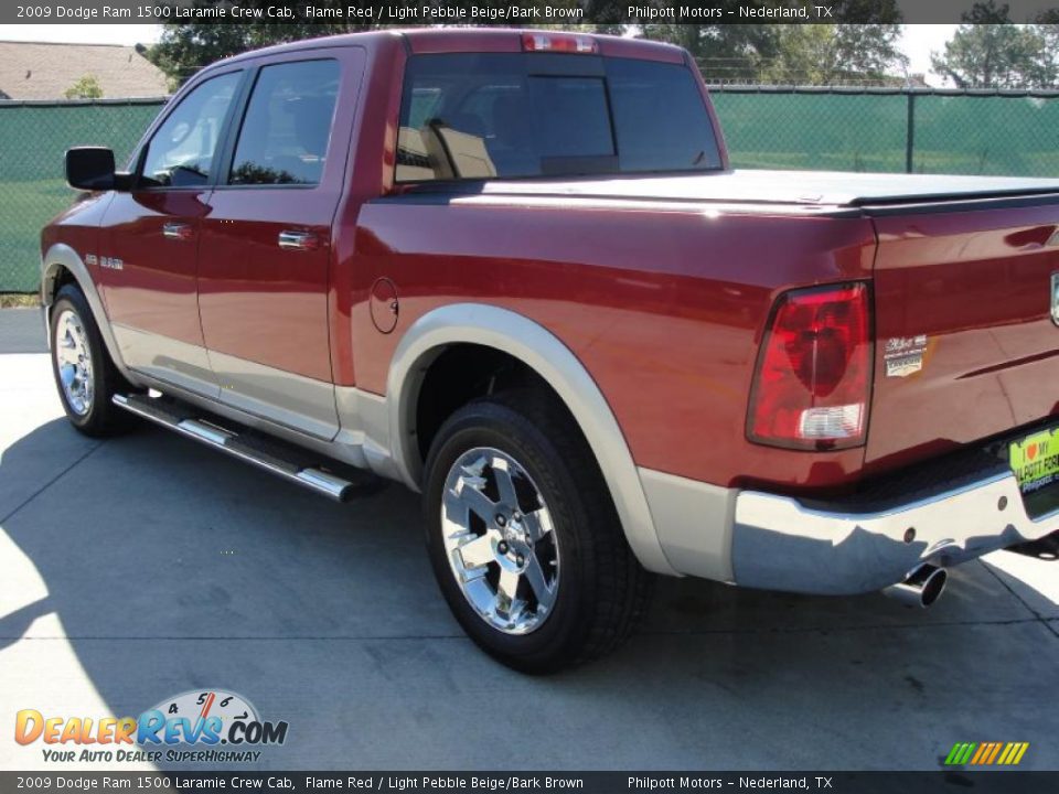 2009 Dodge Ram 1500 Laramie Crew Cab Flame Red / Light Pebble Beige/Bark Brown Photo #5