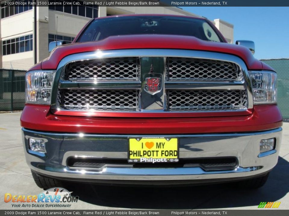 2009 Dodge Ram 1500 Laramie Crew Cab Flame Red / Light Pebble Beige/Bark Brown Photo #9