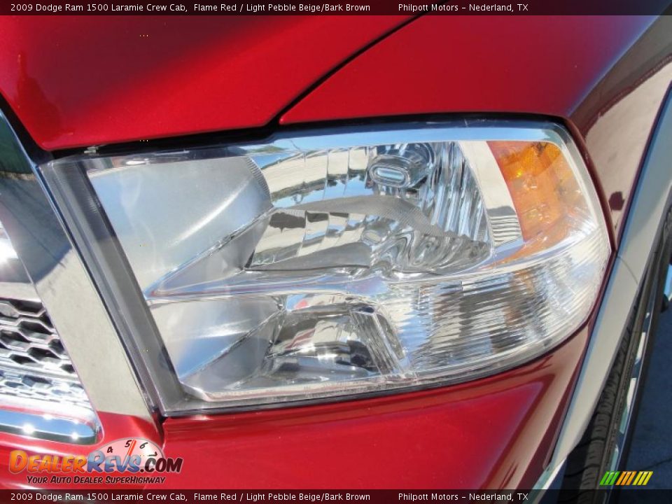 2009 Dodge Ram 1500 Laramie Crew Cab Flame Red / Light Pebble Beige/Bark Brown Photo #10