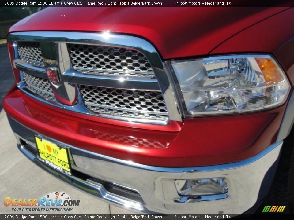 2009 Dodge Ram 1500 Laramie Crew Cab Flame Red / Light Pebble Beige/Bark Brown Photo #12