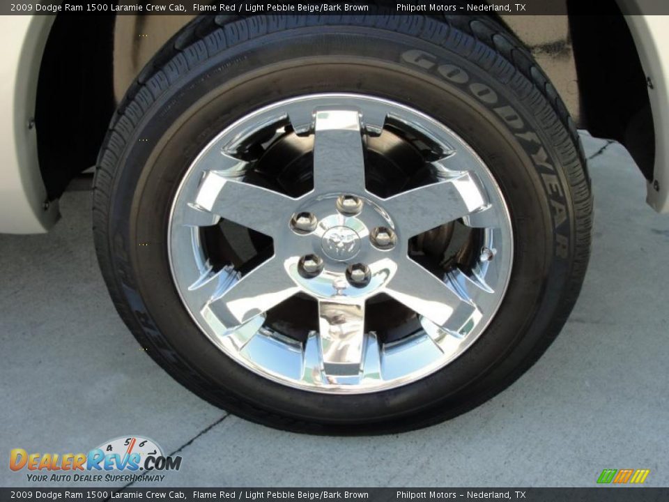2009 Dodge Ram 1500 Laramie Crew Cab Flame Red / Light Pebble Beige/Bark Brown Photo #14