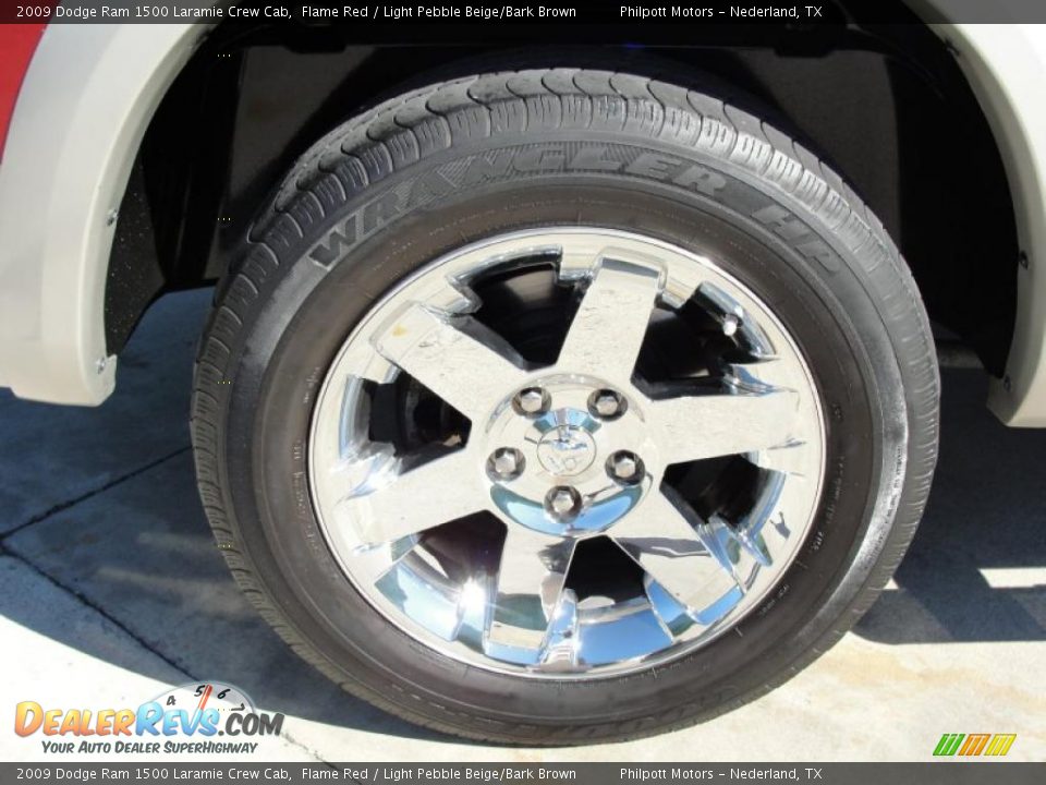 2009 Dodge Ram 1500 Laramie Crew Cab Flame Red / Light Pebble Beige/Bark Brown Photo #15