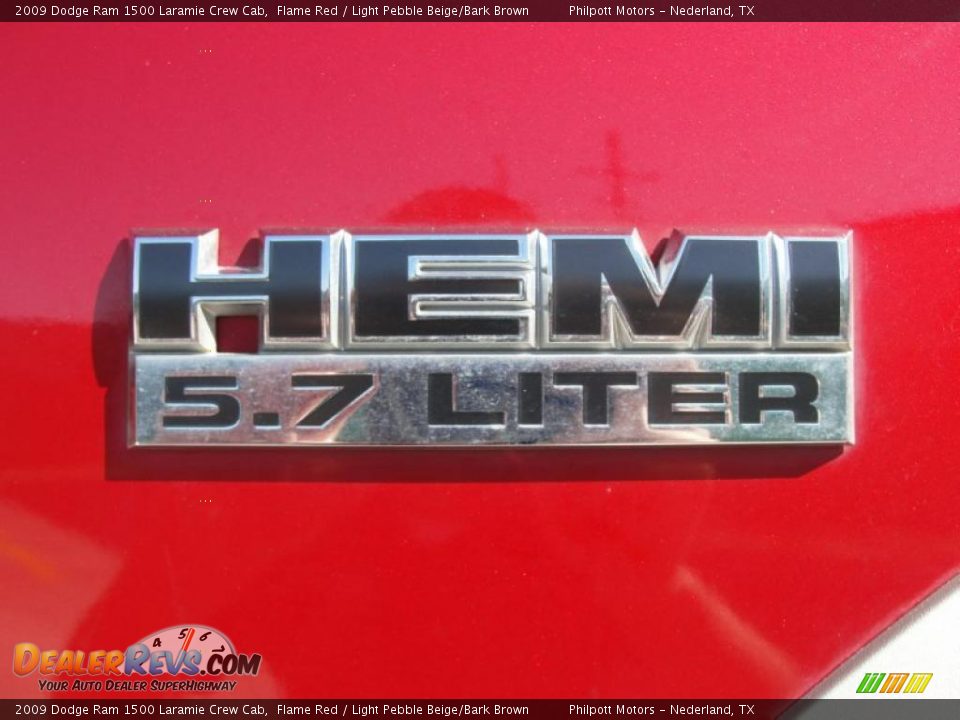2009 Dodge Ram 1500 Laramie Crew Cab Flame Red / Light Pebble Beige/Bark Brown Photo #17