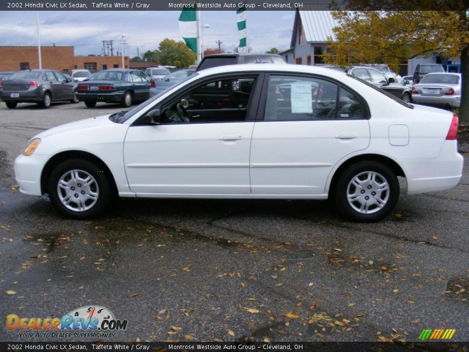 2002 Honda Civic LX Sedan Taffeta White / Gray Photo #2