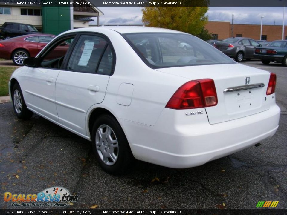 2002 Honda Civic LX Sedan Taffeta White / Gray Photo #3