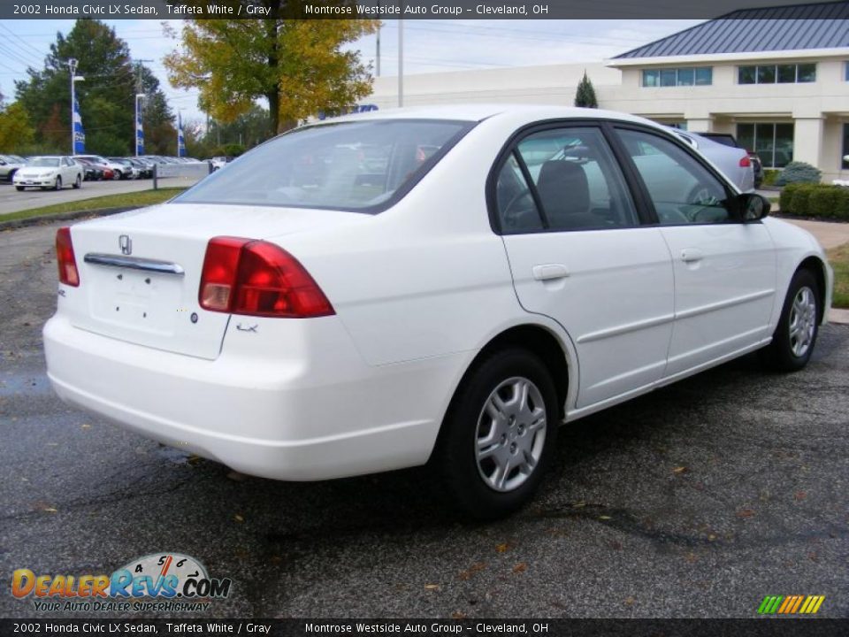 2002 Honda Civic LX Sedan Taffeta White / Gray Photo #5