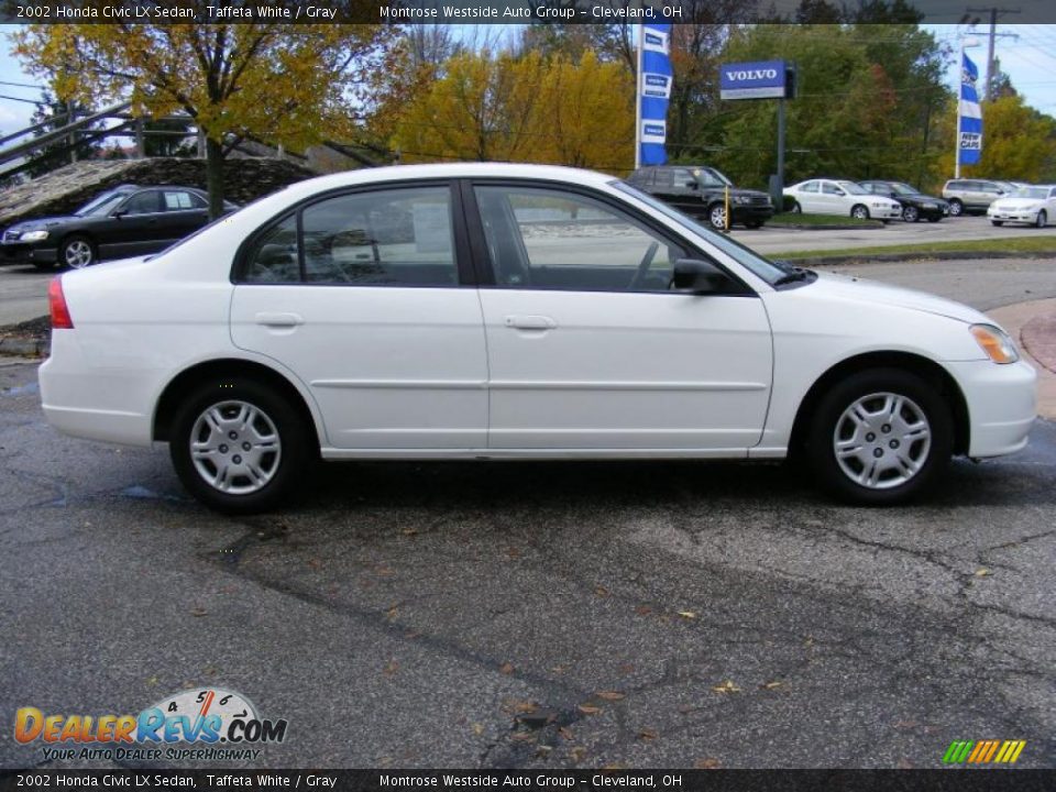 2002 Honda Civic LX Sedan Taffeta White / Gray Photo #6