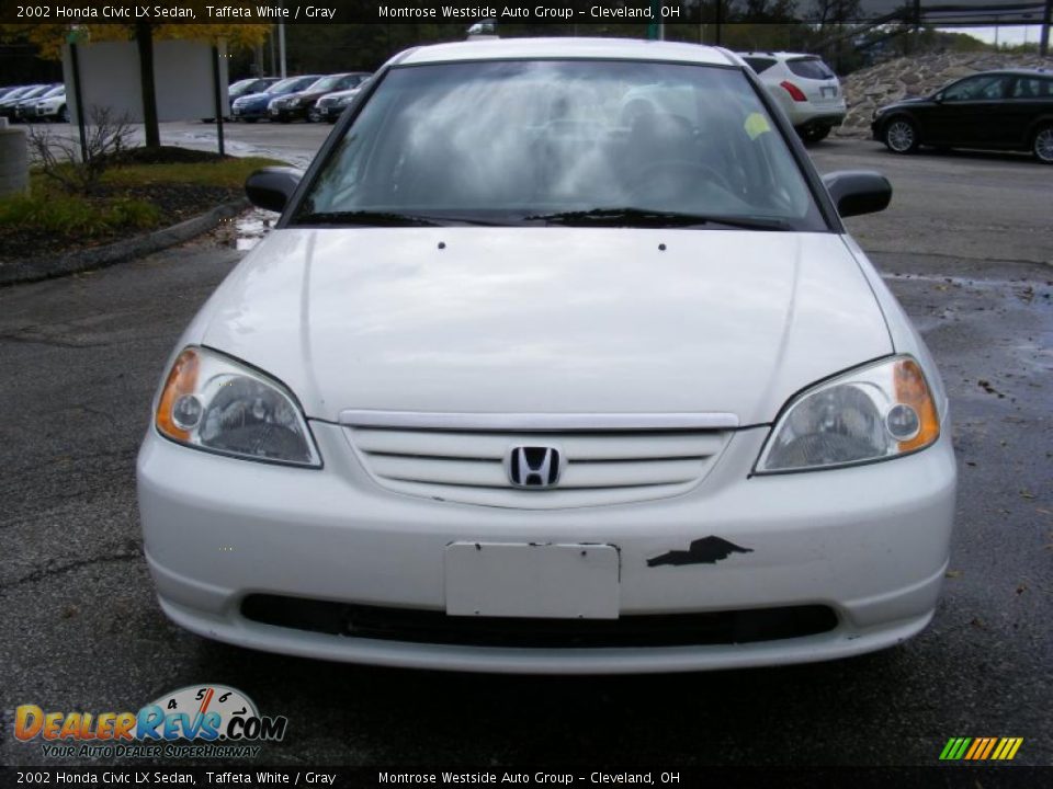 2002 Honda Civic LX Sedan Taffeta White / Gray Photo #8