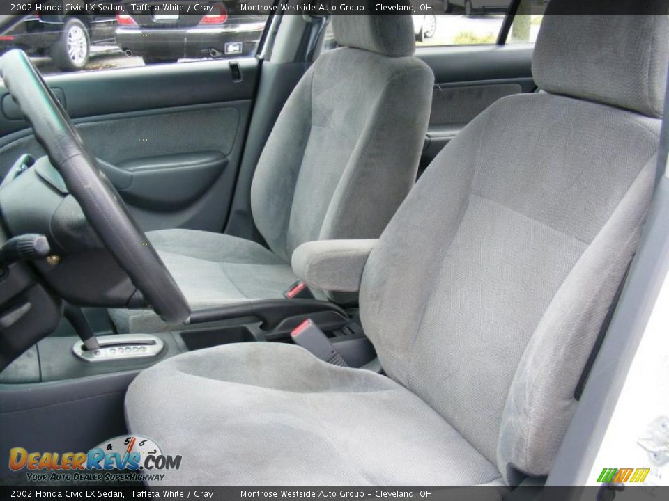 2002 Honda Civic LX Sedan Taffeta White / Gray Photo #9