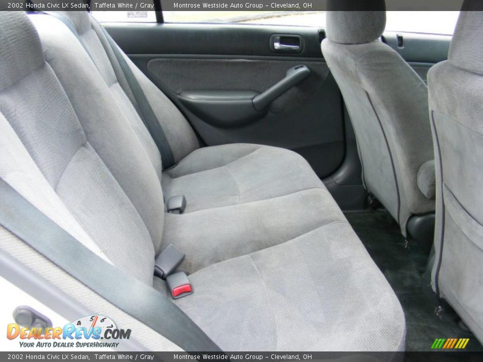 2002 Honda Civic LX Sedan Taffeta White / Gray Photo #12