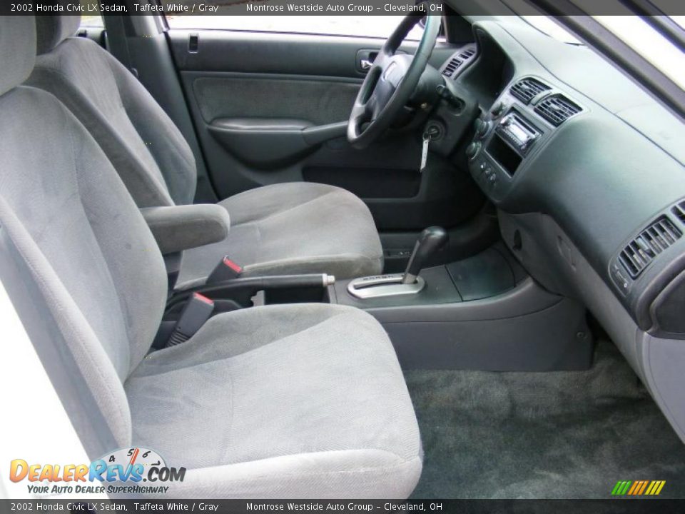 2002 Honda Civic LX Sedan Taffeta White / Gray Photo #13