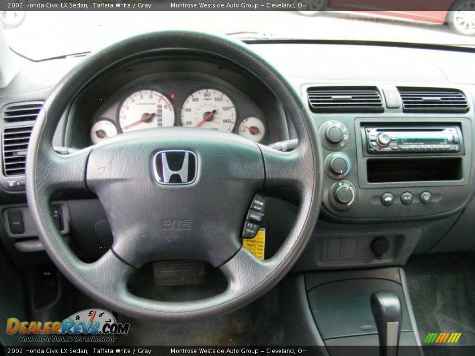 2002 Honda Civic LX Sedan Taffeta White / Gray Photo #15