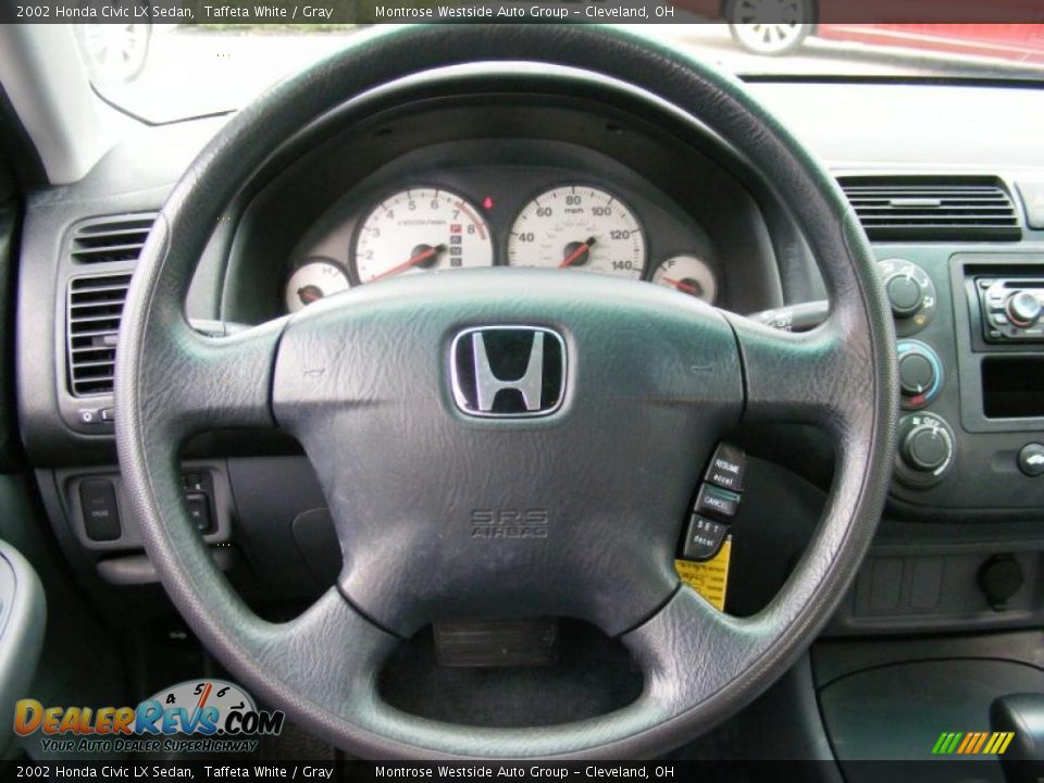 2002 Honda Civic LX Sedan Taffeta White / Gray Photo #16