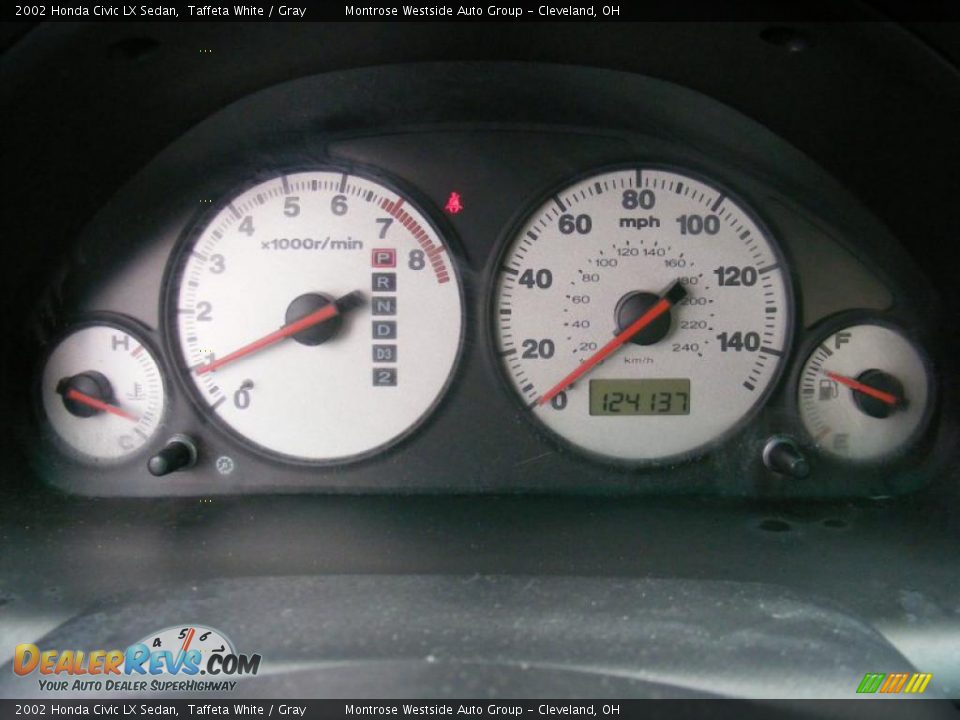 2002 Honda Civic LX Sedan Taffeta White / Gray Photo #17