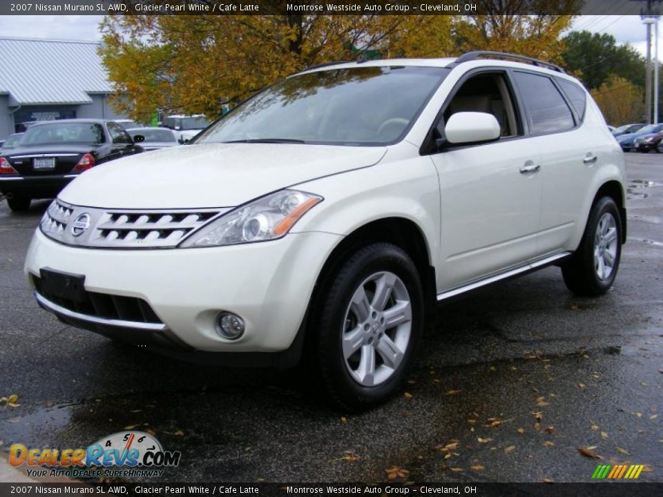 2007 Nissan Murano SL AWD Glacier Pearl White / Cafe Latte Photo #1