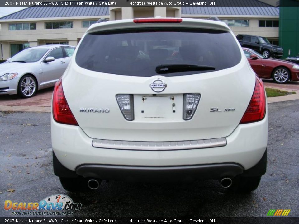 2007 Nissan Murano SL AWD Glacier Pearl White / Cafe Latte Photo #4
