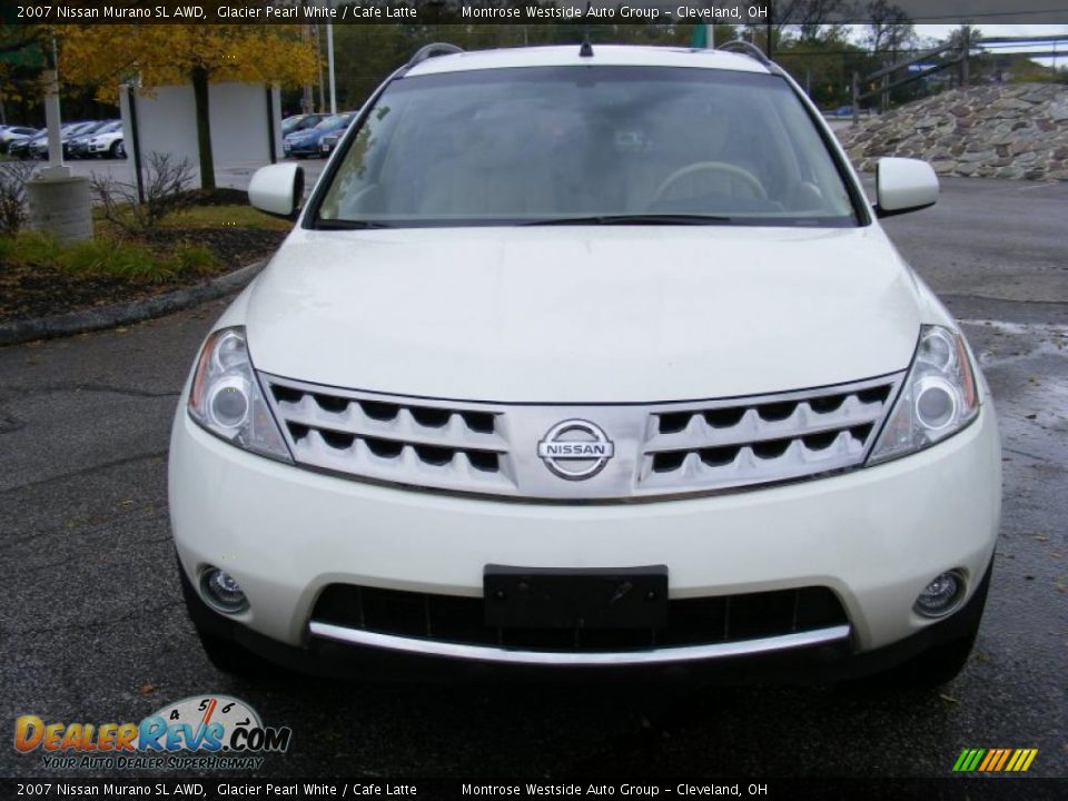 2007 Nissan Murano SL AWD Glacier Pearl White / Cafe Latte Photo #8