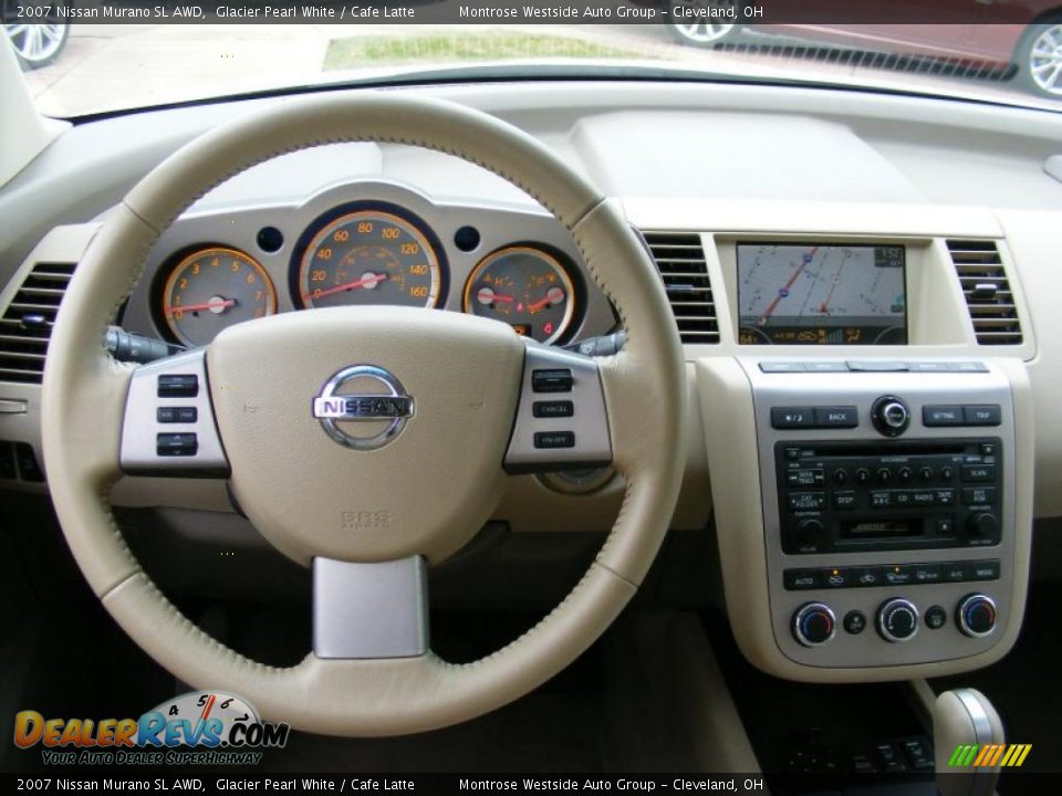 2007 Nissan Murano SL AWD Glacier Pearl White / Cafe Latte Photo #15