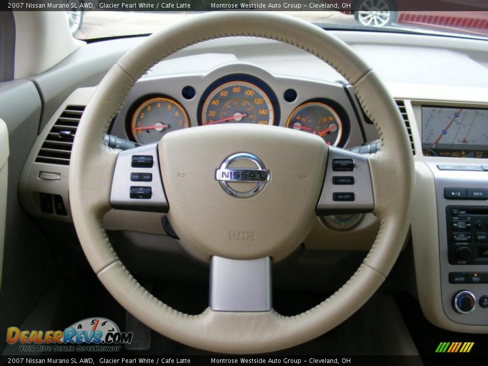 2007 Nissan Murano SL AWD Glacier Pearl White / Cafe Latte Photo #16