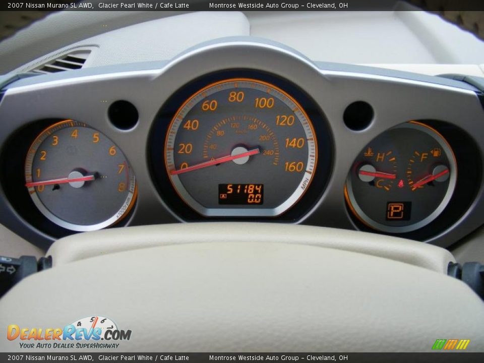 2007 Nissan Murano SL AWD Glacier Pearl White / Cafe Latte Photo #17