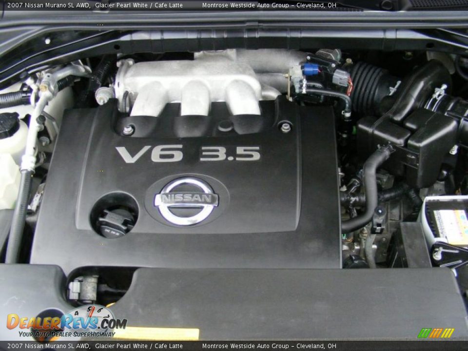 2007 Nissan Murano SL AWD Glacier Pearl White / Cafe Latte Photo #31