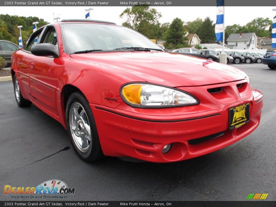 2003 Pontiac Grand Am GT Sedan Victory Red / Dark Pewter Photo #5