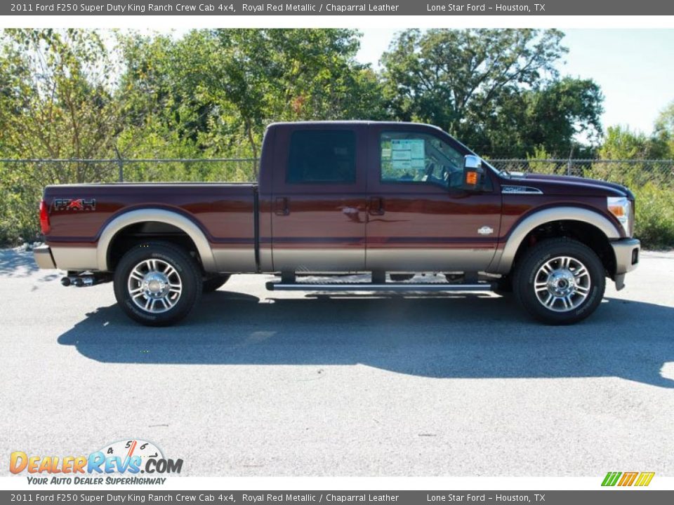 2011 Ford F250 Super Duty King Ranch Crew Cab 4x4 Royal Red Metallic / Chaparral Leather Photo #2