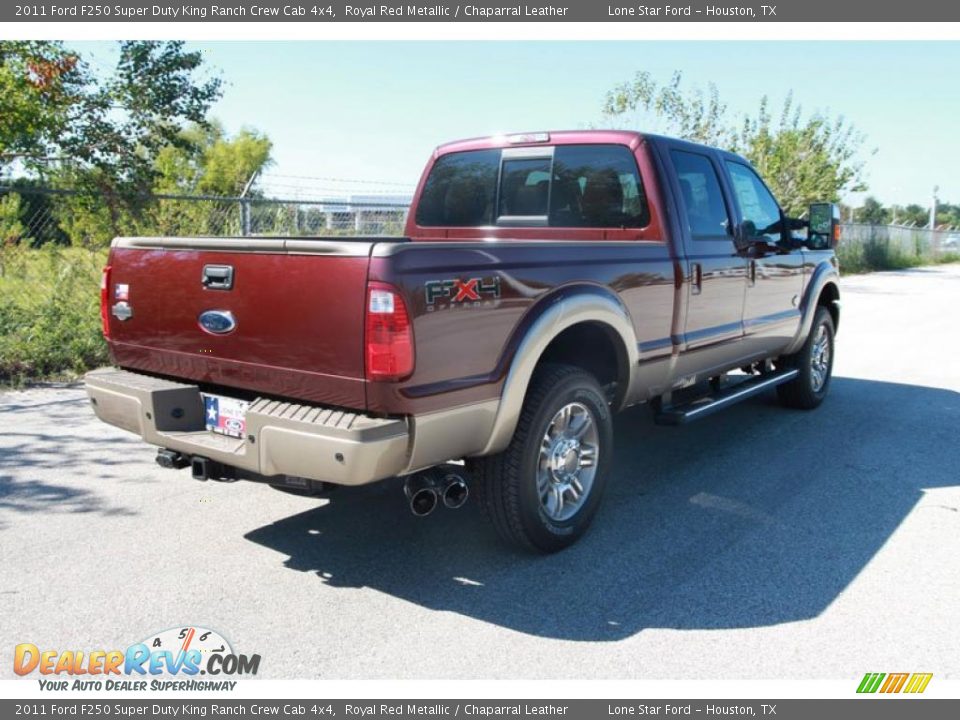 2011 Ford F250 Super Duty King Ranch Crew Cab 4x4 Royal Red Metallic / Chaparral Leather Photo #3