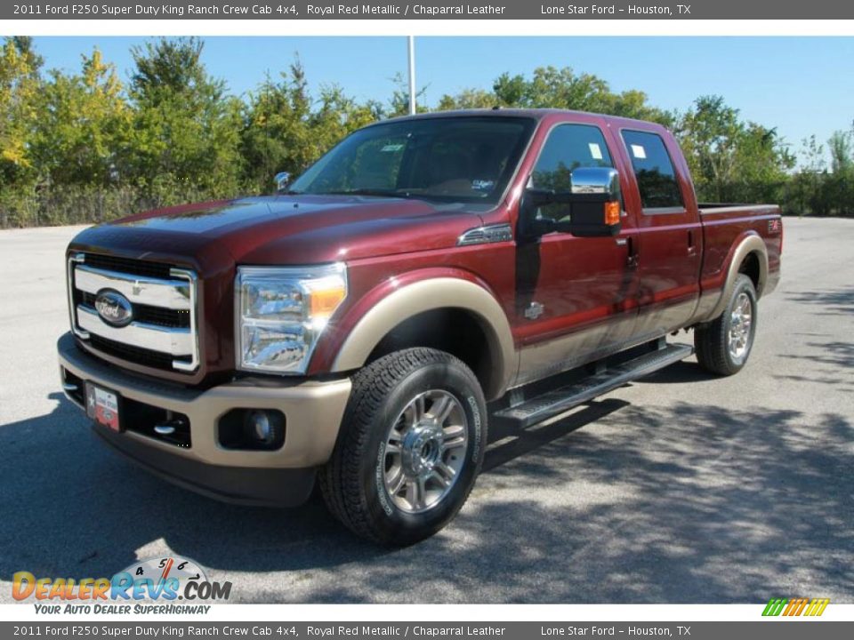 2011 Ford F250 Super Duty King Ranch Crew Cab 4x4 Royal Red Metallic / Chaparral Leather Photo #8