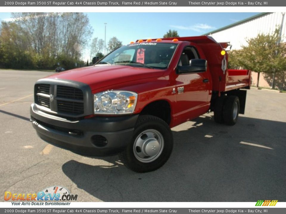 2009 Dodge Ram 3500 ST Regular Cab 4x4 Chassis Dump Truck Flame Red / Medium Slate Gray Photo #3