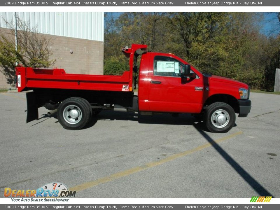 2009 Dodge Ram 3500 ST Regular Cab 4x4 Chassis Dump Truck Flame Red / Medium Slate Gray Photo #7