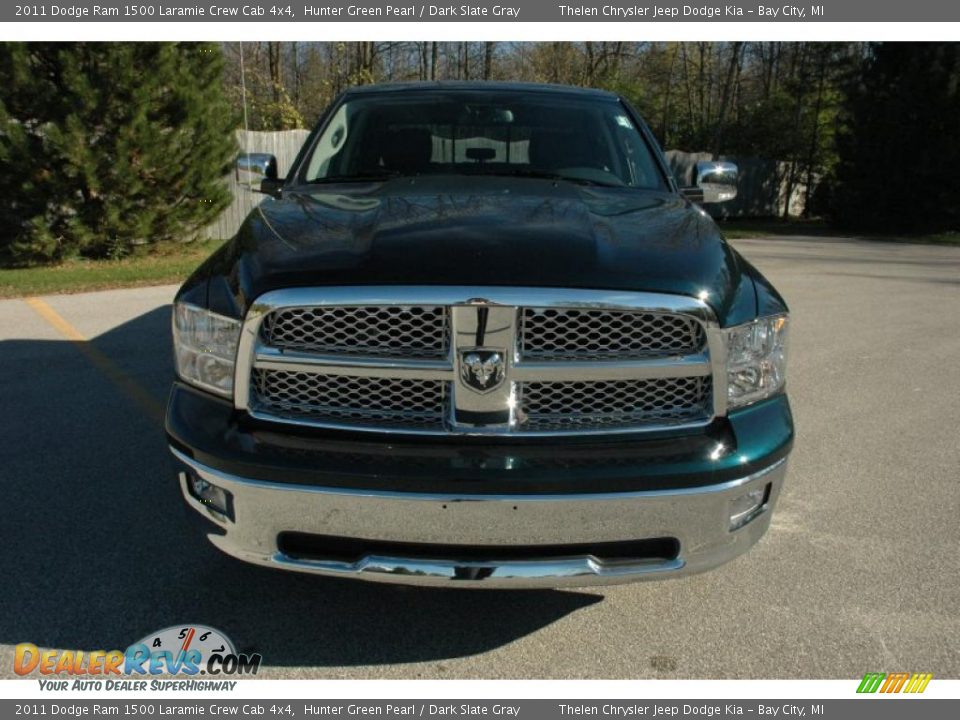 2011 Dodge Ram 1500 Laramie Crew Cab 4x4 Hunter Green Pearl / Dark Slate Gray Photo #2