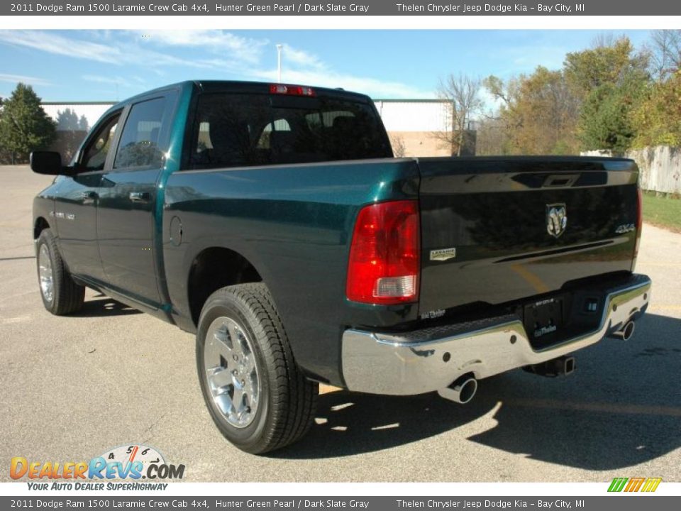 2011 Dodge Ram 1500 Laramie Crew Cab 4x4 Hunter Green Pearl / Dark Slate Gray Photo #4