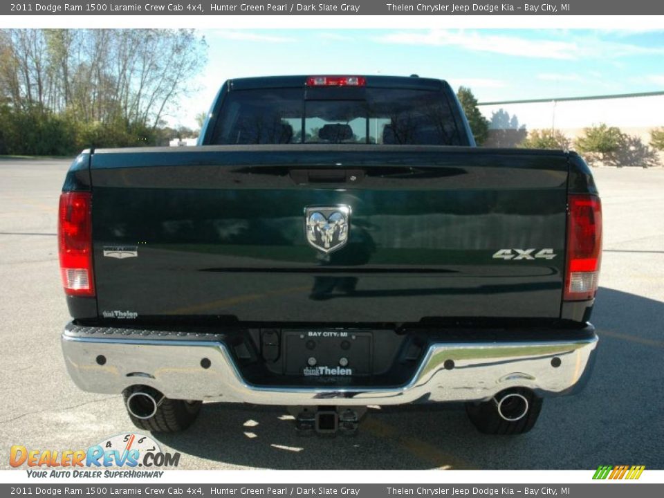 2011 Dodge Ram 1500 Laramie Crew Cab 4x4 Hunter Green Pearl / Dark Slate Gray Photo #5