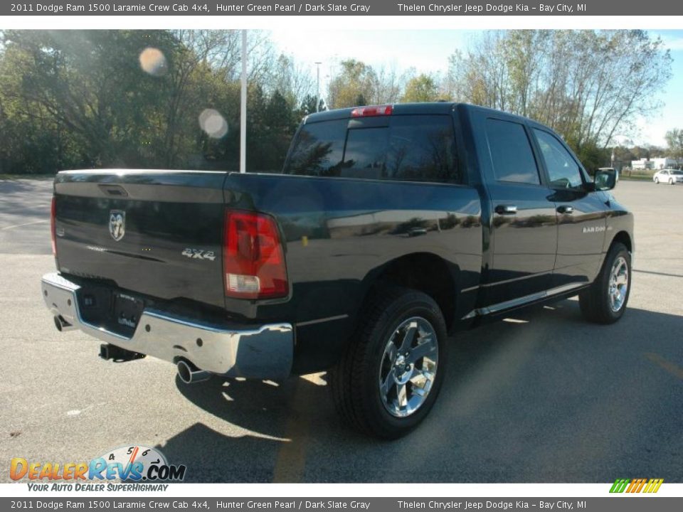 2011 Dodge Ram 1500 Laramie Crew Cab 4x4 Hunter Green Pearl / Dark Slate Gray Photo #6