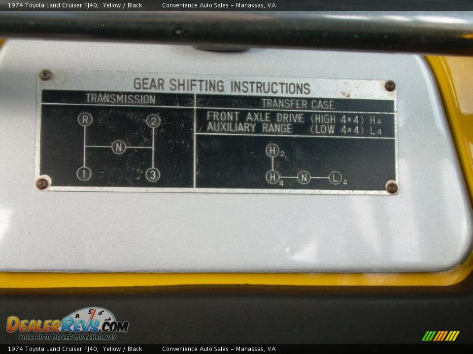 1974 Toyota Land Cruiser FJ40 Yellow / Black Photo #23