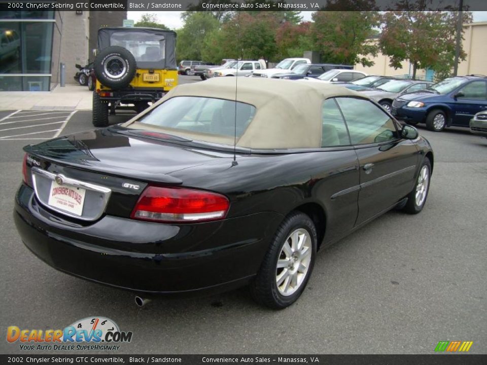 2002 Chrysler Sebring GTC Convertible Black / Sandstone Photo #8