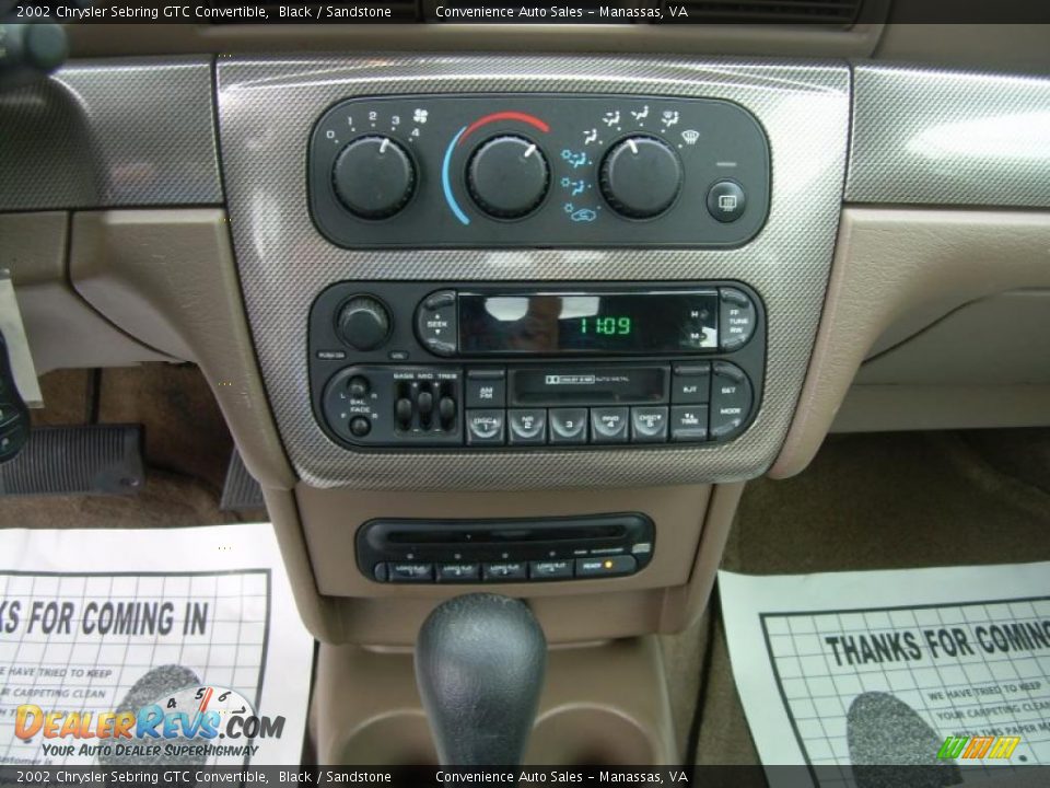 2002 Chrysler Sebring GTC Convertible Black / Sandstone Photo #16